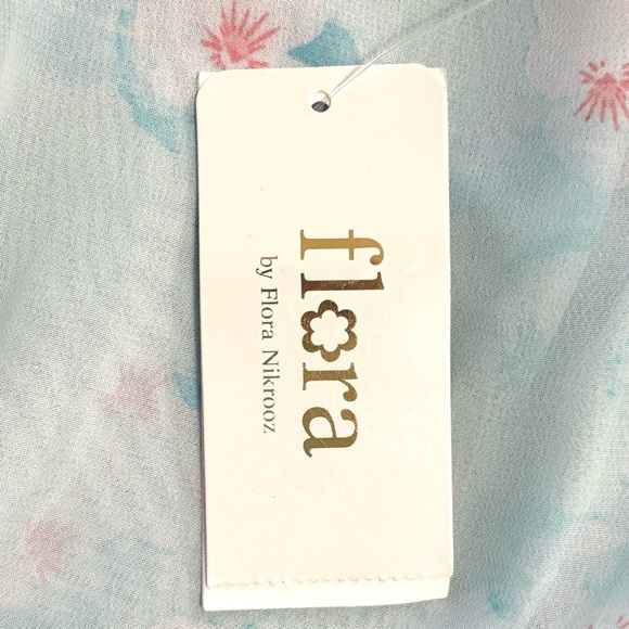 NWT Flora Nikrooz Open Front Robe Kimono Floral Blue Size Small Medium - Picture 7 of 8